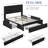 Avelle Vegan Leather Metal Platform Storage Bed with 3 Storage Drawers and Built-In USB Ports-866905213-871123722