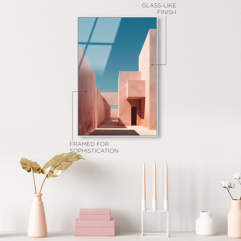 Structured Pink II Print by Oliver Gal, 16"H x 11"W, White Floater Frame