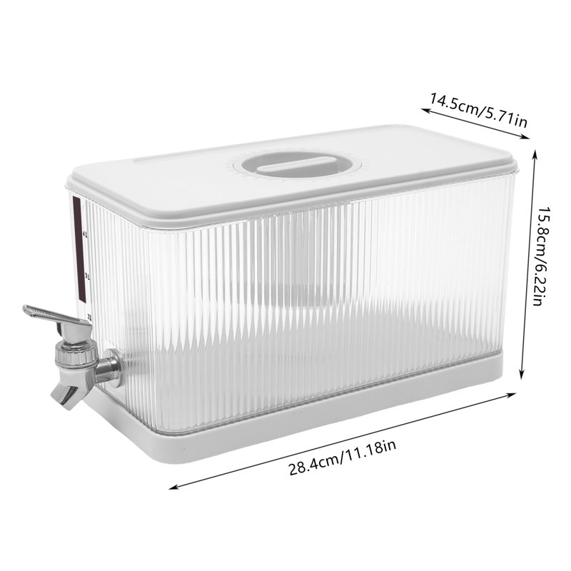 Demerius 152,18 oz Distributeur d'eau pour boissons avec couvercle, Blanc