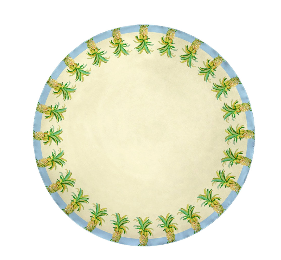 Richie Pineapples Tablecloth Highland Dunes 