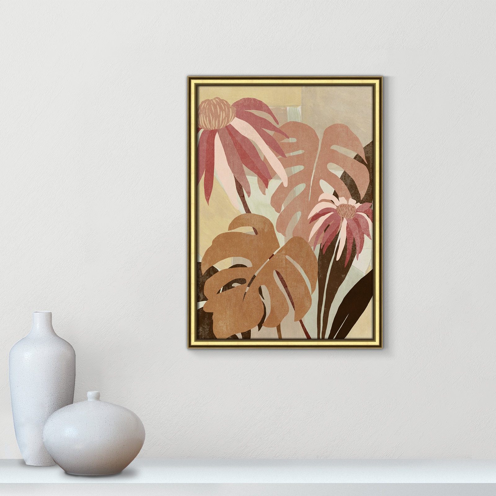Hot Tropics II by Asia Jensen, Gold, 18.25" W x 24.25" H