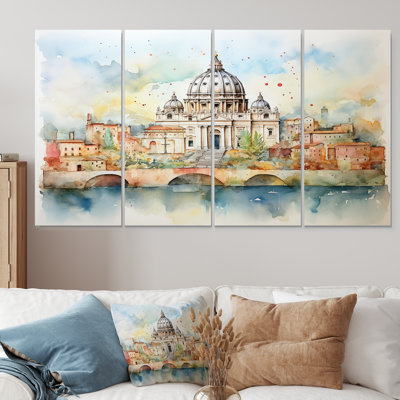 Ensemble d'art mural 4 pièces, "Serenity III" - Rome