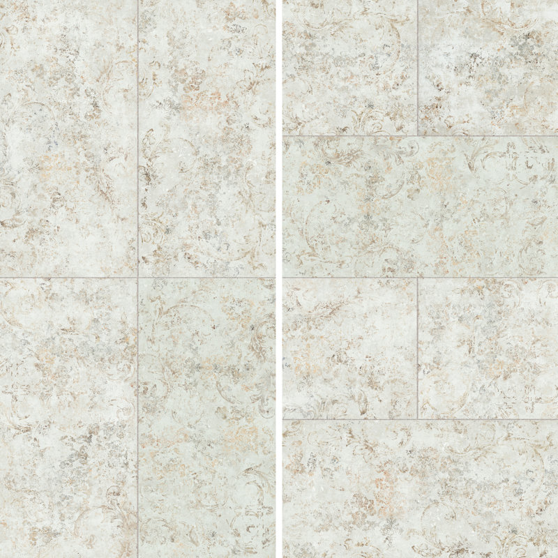 Pictura 23-1/2 In. X 47 In. Porcelain Floor And Wall Tile, White/Beige