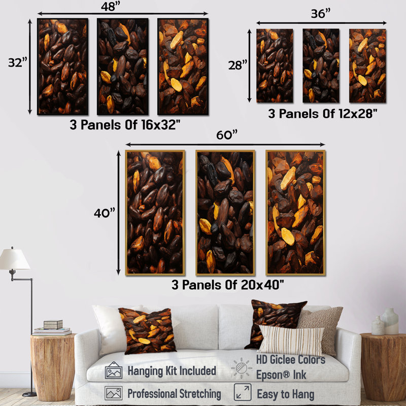 Cacao Roasted Reverie, H 40 po x l 60 po, Cadre flottant brun