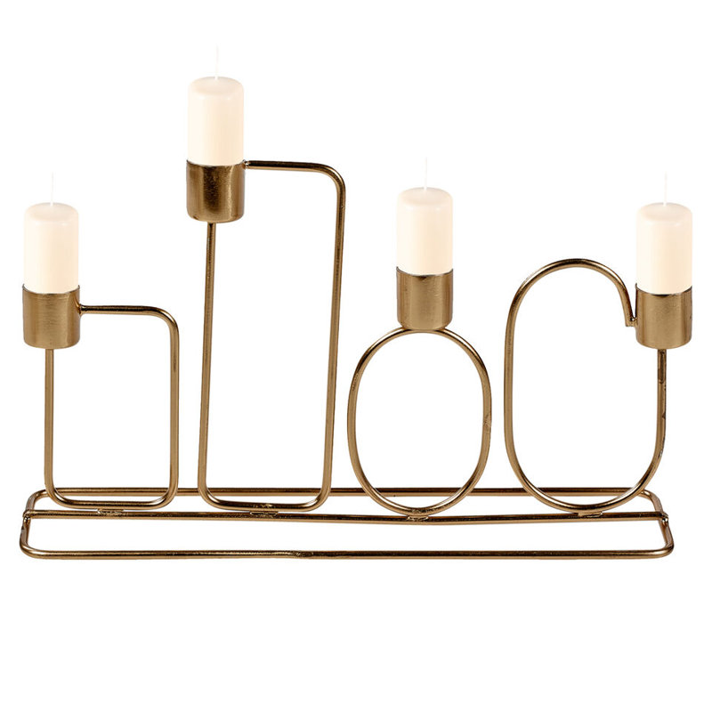 Metal Tabletop Candelabra, Gold