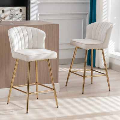 Cavill Upholstered Counter Stool with Metal Frame
