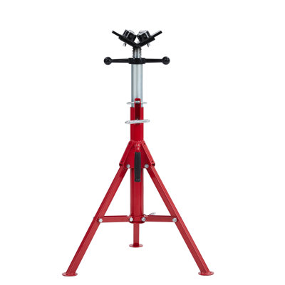 Support de levage robuste à tête en V pour tuyaux – Conception pliable en acier – Hauteur réglable de 71 à 132 cm – Capacité de 1134 kg – Convient aux tuyaux de 3 à 30 cm – Pour le soudage et la manutention – 4 rotules