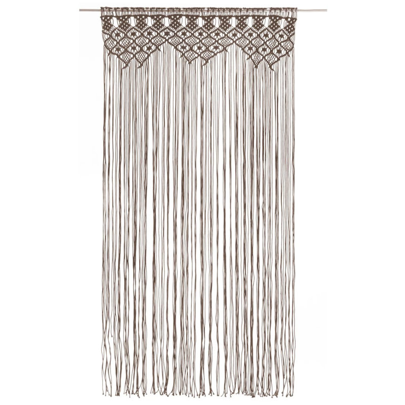  Macrame Curtain 55.1X94.5" Cotton, Anthracite