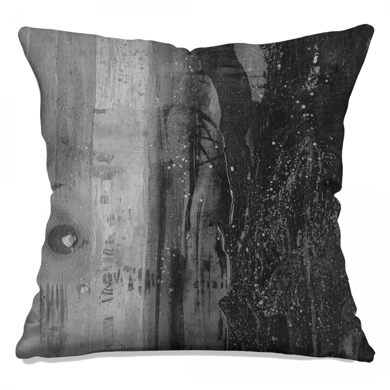 Coussins décoratifs monochromes à texture abstraite, 18 po x 18 po