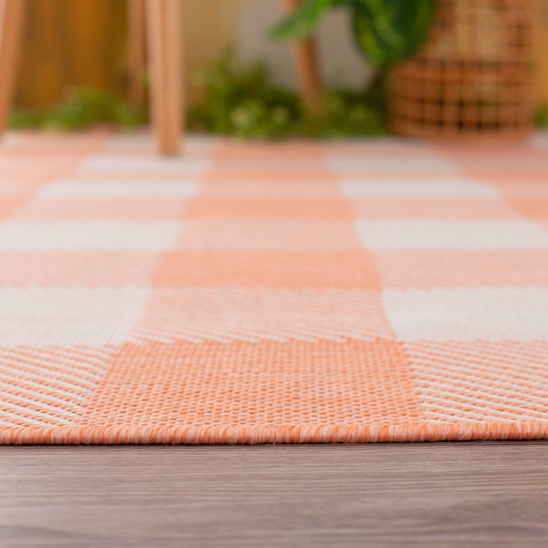Ecology Collection Chequered Area Rug, Rectangle 140 x 200cm