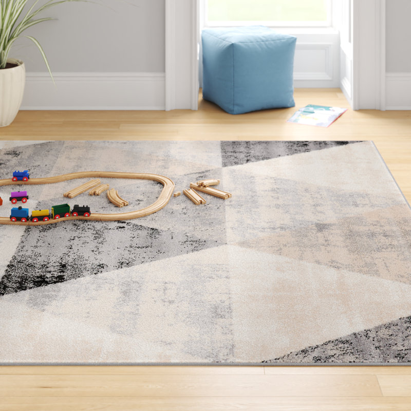 Tapis intérieur crème / brun / noir Asimina, Rectangle 3 pi 11 po x 5 pi 7 po