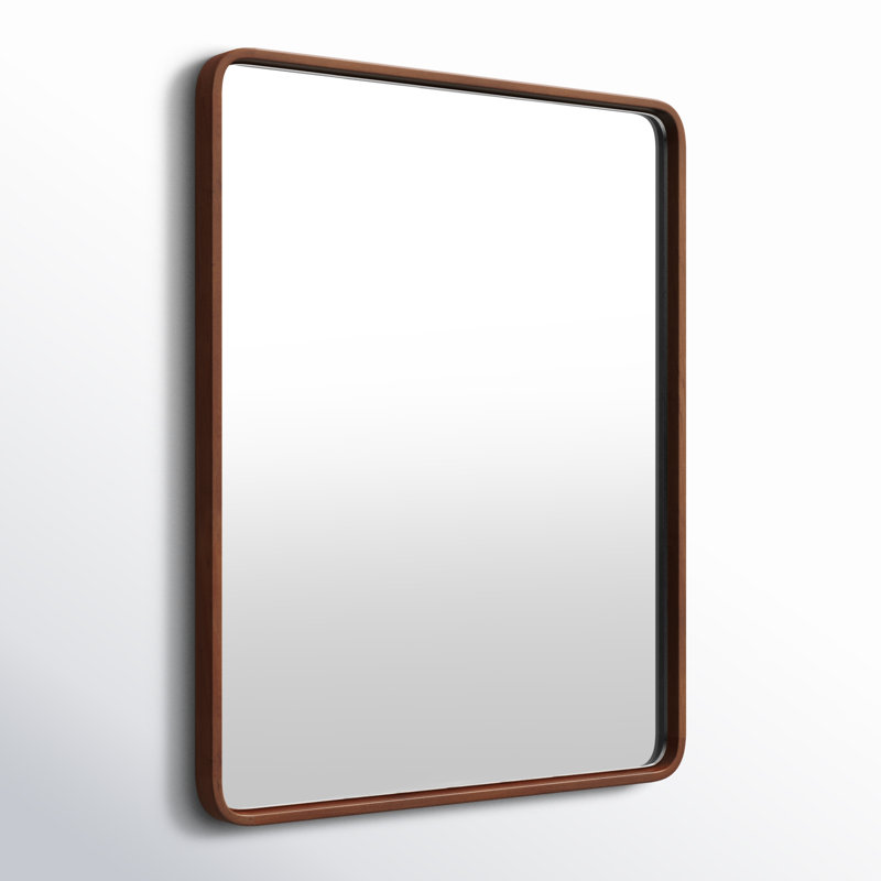 Sherman Wood Rectangle Mirror, 30" x 24", Walnut Brown