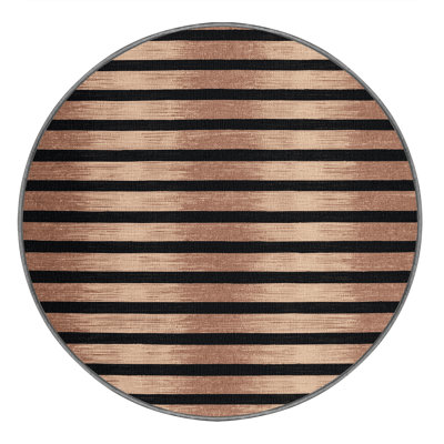 Machine Washable Horizontal Stripes Gray Area Rug