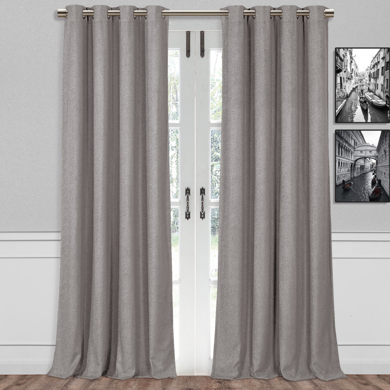 Dhriya Curtain Single Panel, Taupe, 52" W x 63" L