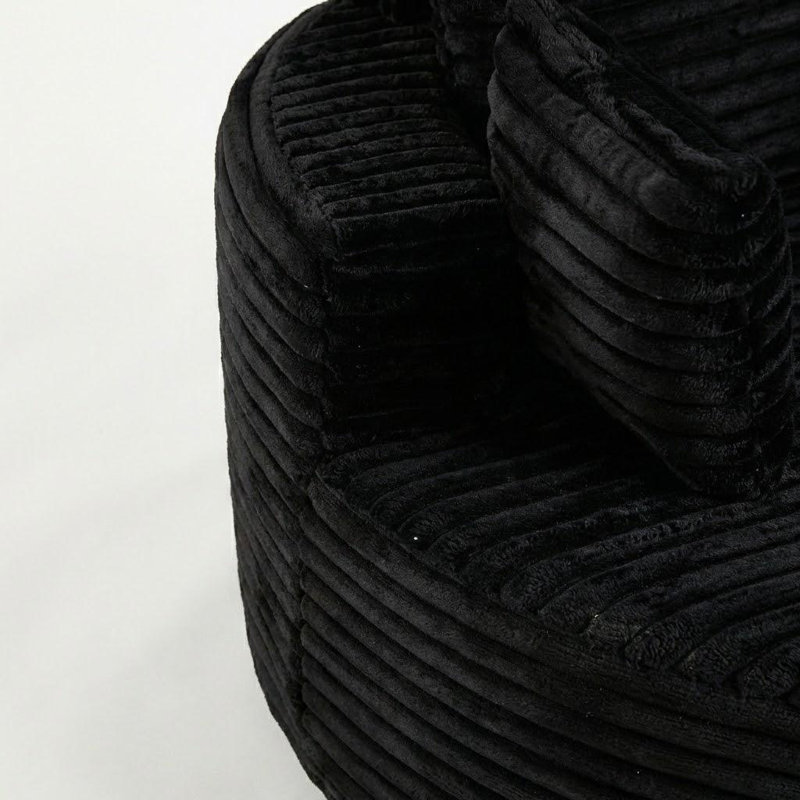 Fauteuil demi-tonneau 50 po, Noir