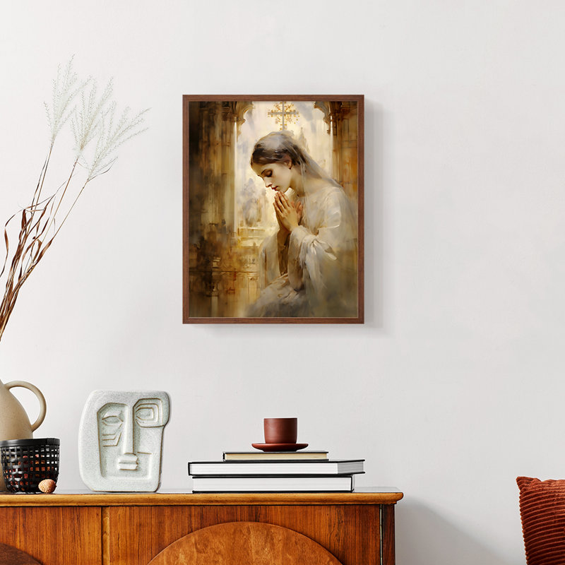 WOMEN Series dxci - reproduction encadrée de qualité supérieure - prête à être accrochée - aucun clou requis, Noyer