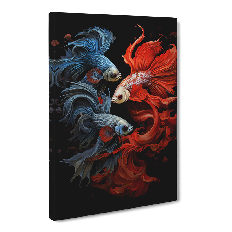 Siamese Fighting Fish Gothic - No Frame Print, 50cm H x 35cm W x 3cm D