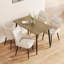 Ensemble de table de salle à manger et de table moderne 4 pièces à grain de bois moderne, table de salle à manger élégante, table de salle à manger de cuisine, robuste et durable, facile à assembler, pieds en métal noir-862510858-862510853