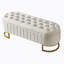 Banc de rangement rembourré avec pieds capitonnés en métal-370199821