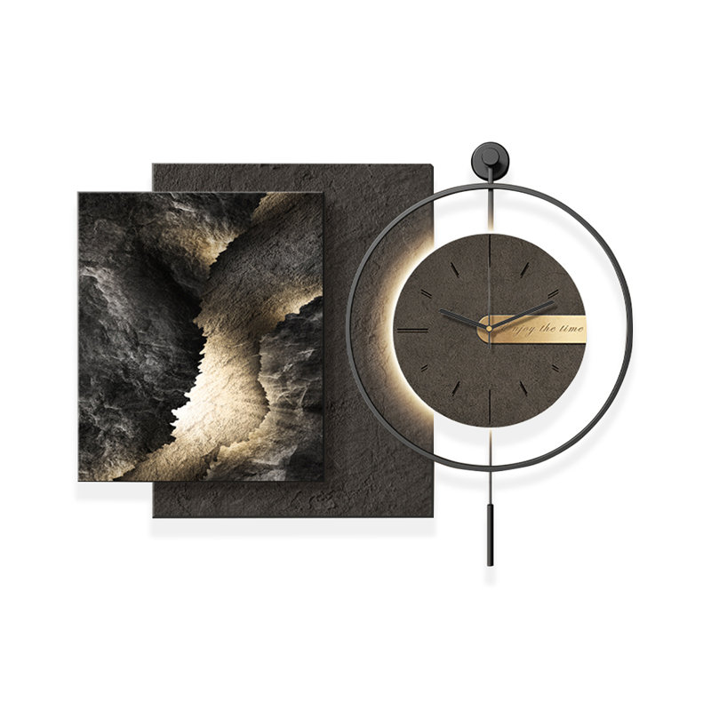 Horloge murale noire avec or, 31.5"*31.5", C