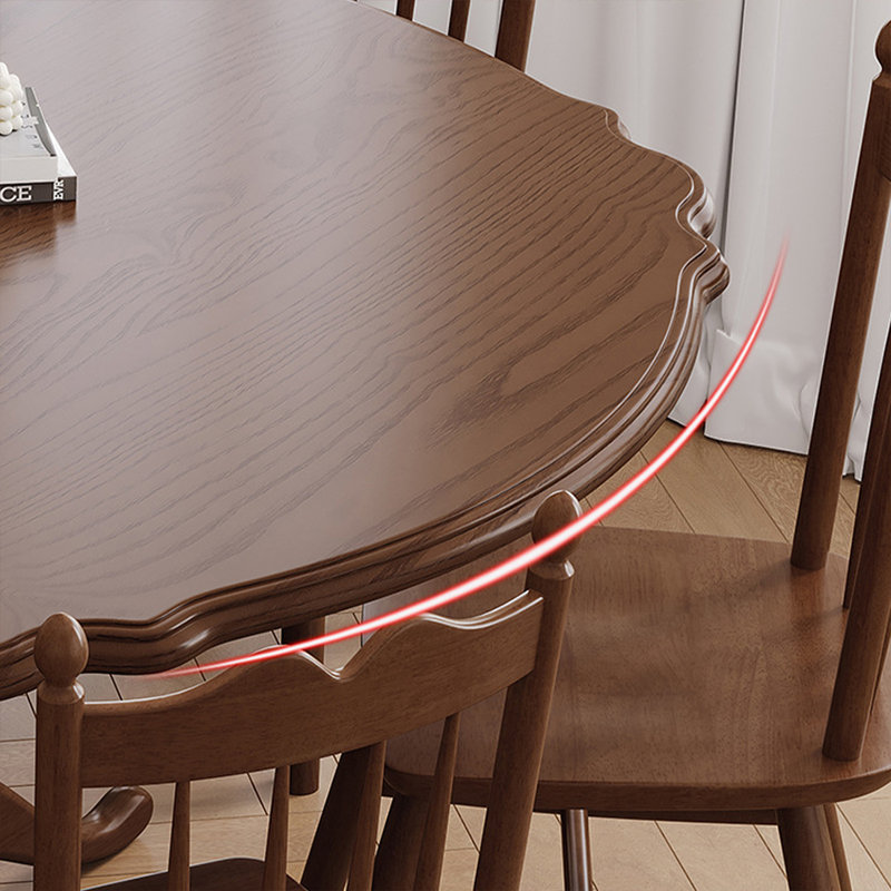 Table de salle à manger en bois massif brun noisette, H 29,53 po x L 47,24 po x l 47,24 po