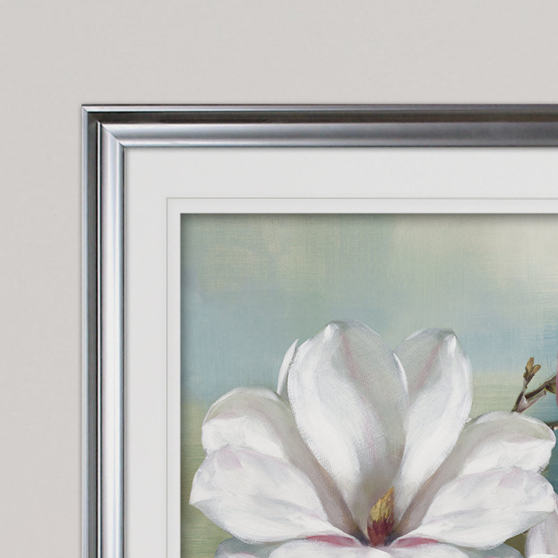 " Magnolia Blooms ", Silver Framed, 31" H x 43" W