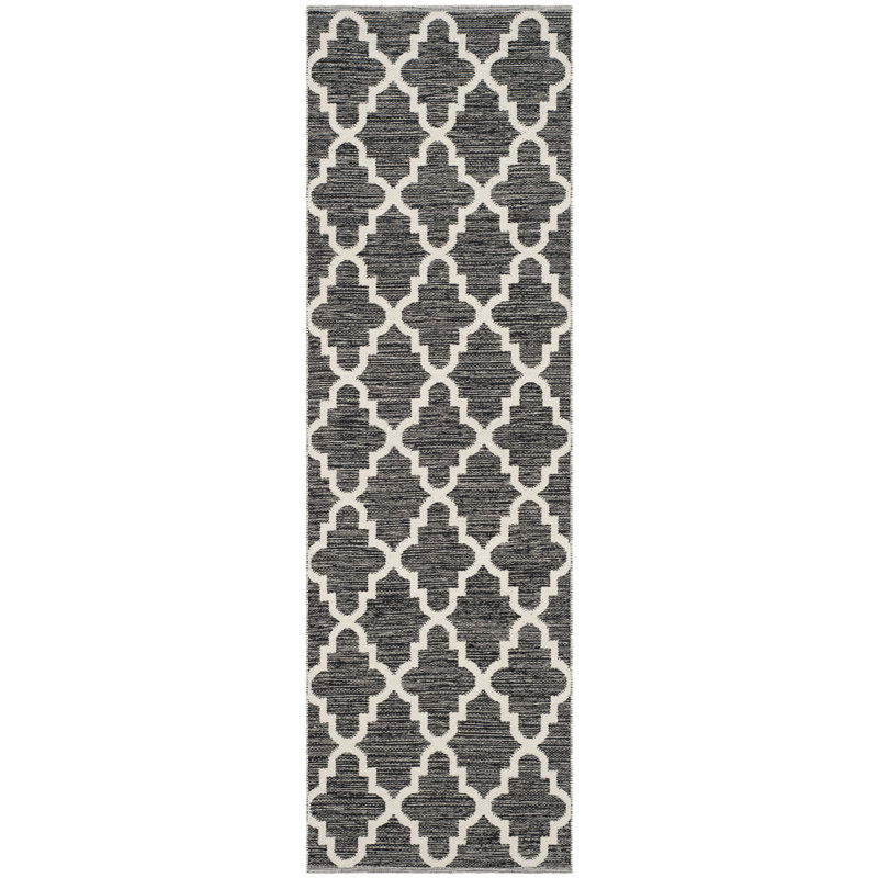 Lockbourne Hand Woven Cotton Geometric Rug, Runner 2'3" x 7'