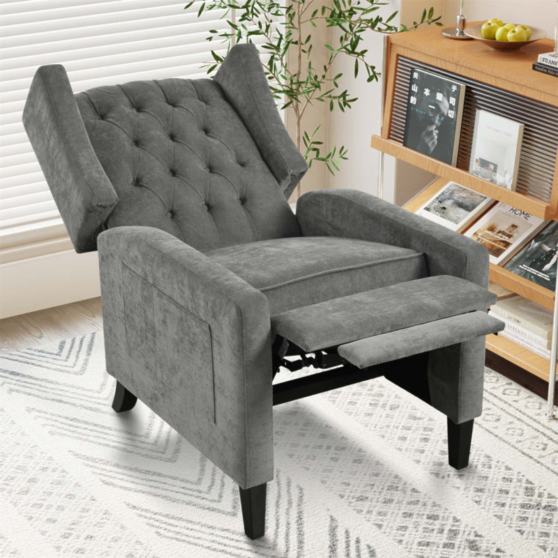 Fauteuil inclinable manuel réglable WingBack avec table d'appoint pliable, ports de charge USB pour un confort et une commodité modernes