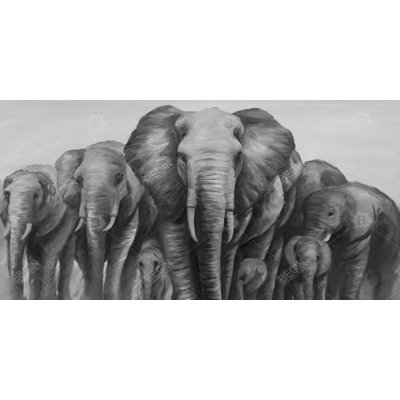 Herd of elephants - 15.75"x31.50" Desk mat