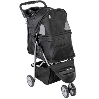 3 Wheel Pet Stroller For Cat, Dog And More, Foldable Carrier Strolling Cart, STROLR-V003K