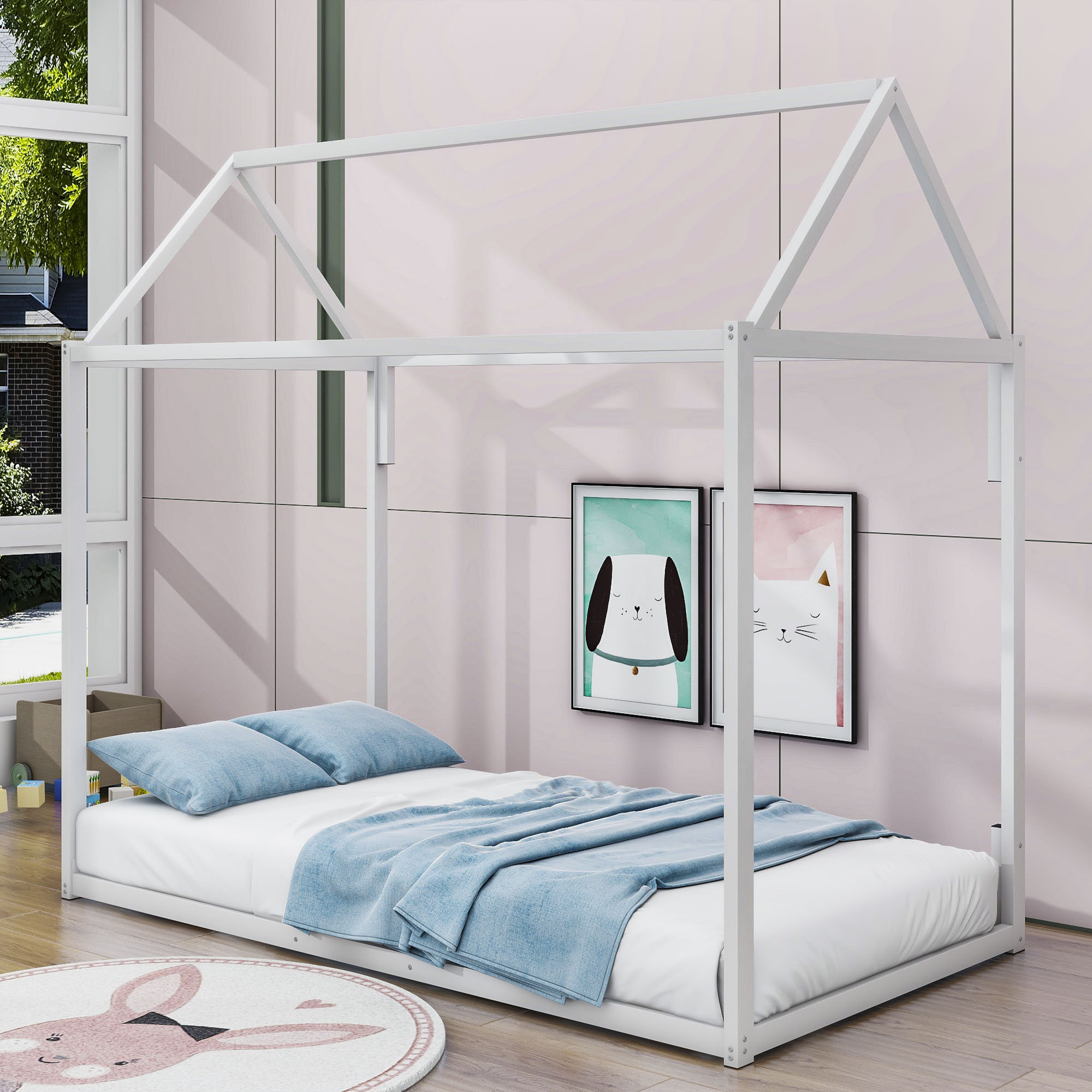 Isabelle & Max™ Crivello Metal House Bed | Wayfair