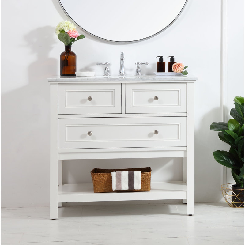 Voss 36" Single Bathroom Vanity Set, White
