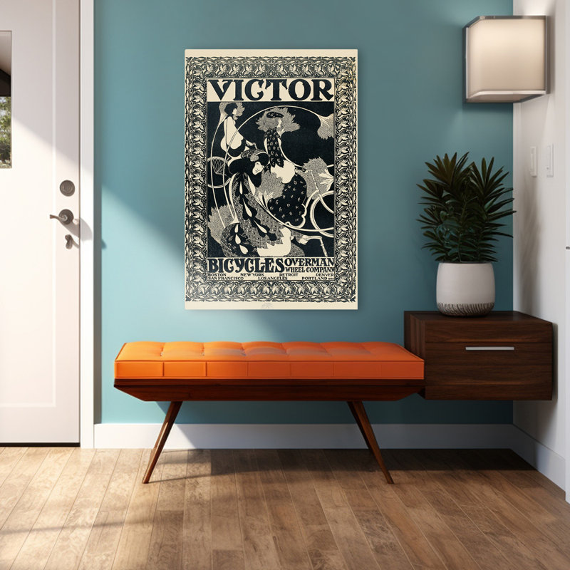 Victor Bicyclettes (vertical, monochrome) - Bicyclettes rétro, affiches d'art rétro, H 48 po x l 32 po