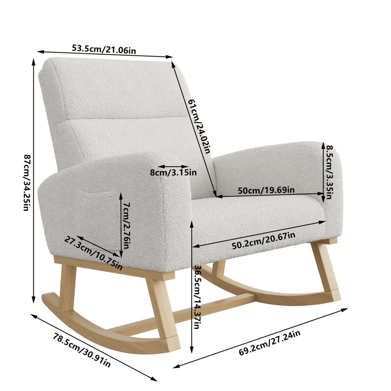 Rocking Chair, Light Grey