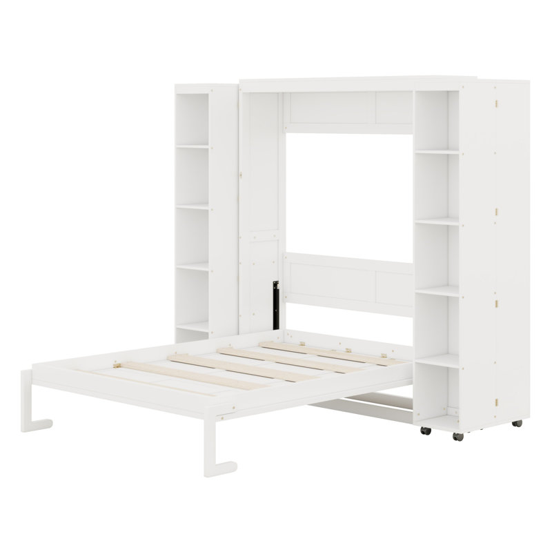 Lit escamotable mural avec rangement Murphy, Blanc