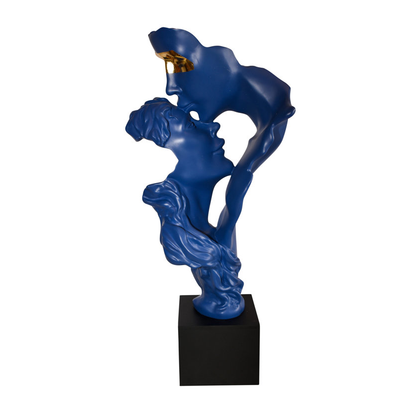 Statue abstraite en résine blanche 12 po x 8 po x H 26 po Betzabeth, Bleu varié