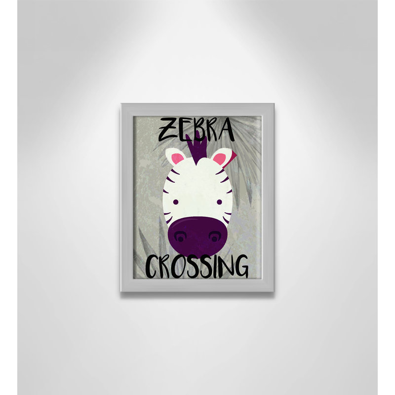 Impression sur papier Zebra Crossing, H 10 po x l 8 po x P 1,18 po, Encadré de boîte argent