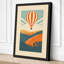Hot Air Balloon Over Hills Retro 1 Piece Wrapped Canvas Wall Art-1427768192-1427768223