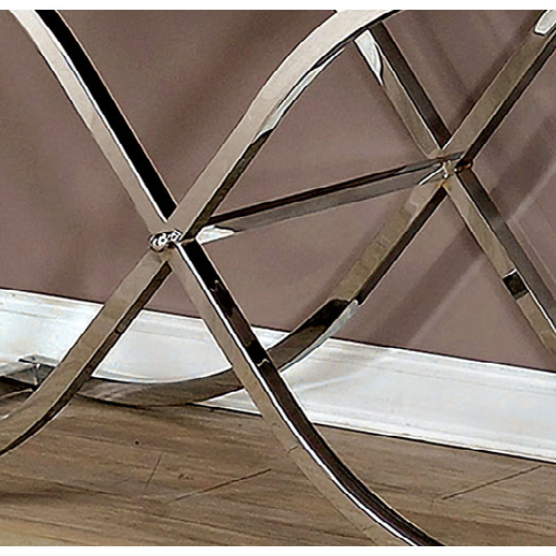 Amyah Glass Top Coffee Table, Silver