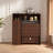 Folding Dining Table And Storage Sideboard With Charging Station, Multifunctional Space-Saving Kitchen Table With Wheels-410459172