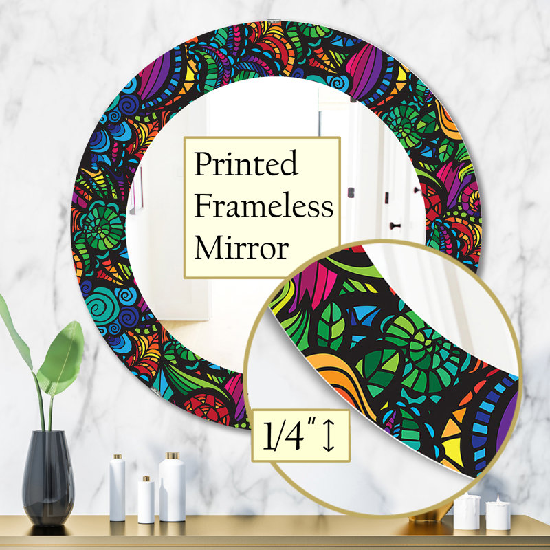 Obsidian Bloom 12 Wall Mirror, 31.5" H x 31.5" W