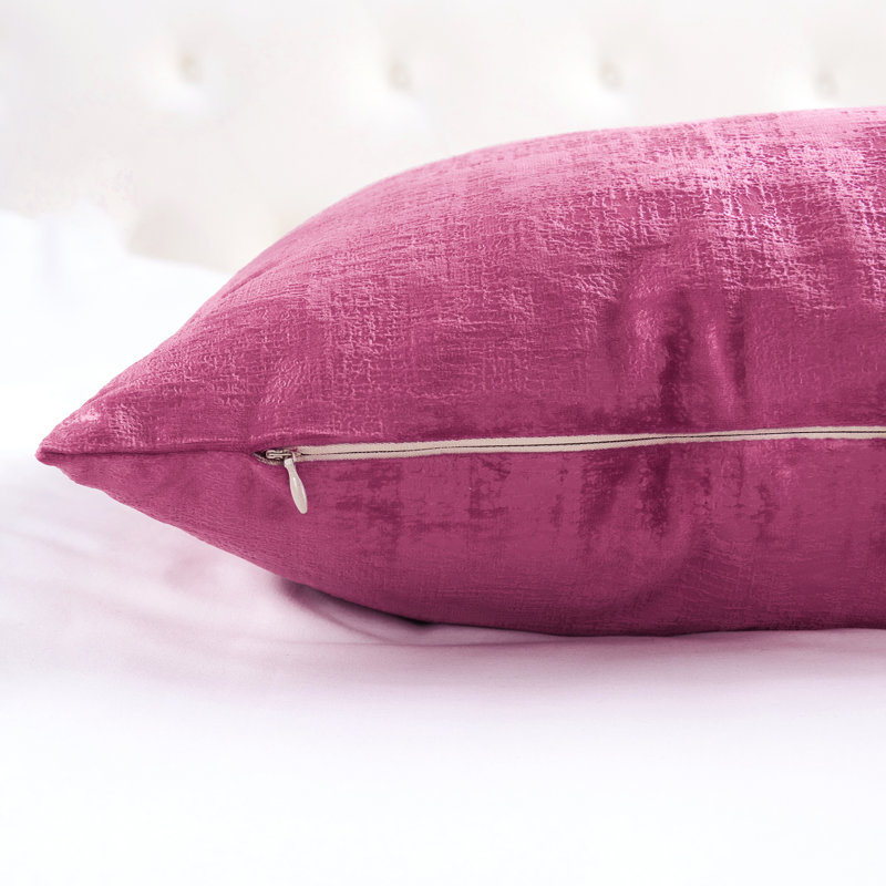 Textured Velvet Euro Reversible Pillow Cover, Raspberry Rose