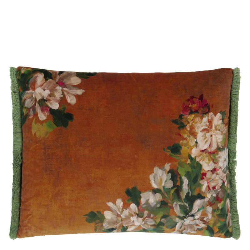 Fleurs D Artistes Decorative Pillow, Terracotta Floral