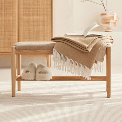 Banc rembourré brun