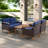 4 Pieces Outdoor Wicker Sectional Sofa With A 3-seat Sofa, 2 Ottomans, A Lifting Table, Retractable Canopy, Washable Cushions, Adjustable Backrest-1878983100