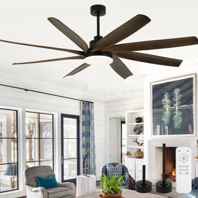 Grand ventilateur de plafond 72 pales 72 pouces avec lumières et télécommande, ventilateur de plafond à courant continu intérieur / extérieur