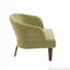 Chaise d'appoint rembourrée en tissu doux avec pieds en bois pour la lecture-114119751