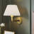 Light Steel & Linen Dimmable Arm Sconce-1798159330