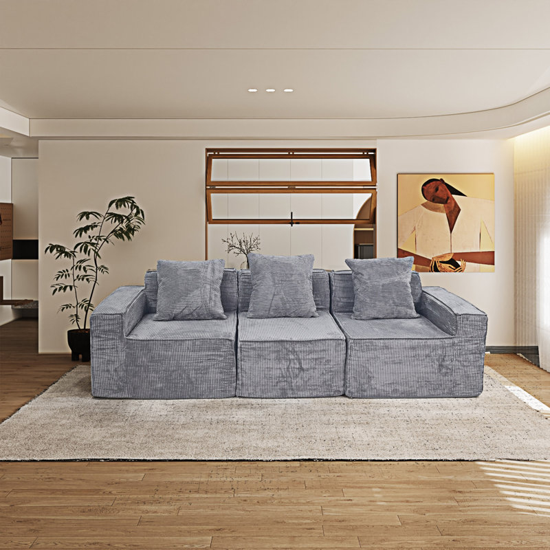 Canapé de sol avec coussin, Gris clair