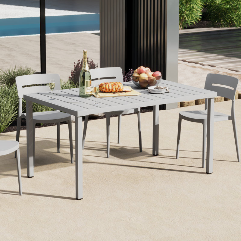 Table de salle à manger rectangulaire 59 po x 35,4 po, Gris